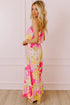 Multicolour Floral Print Ruffled High Waist Tube Top Loose Jumpsuit